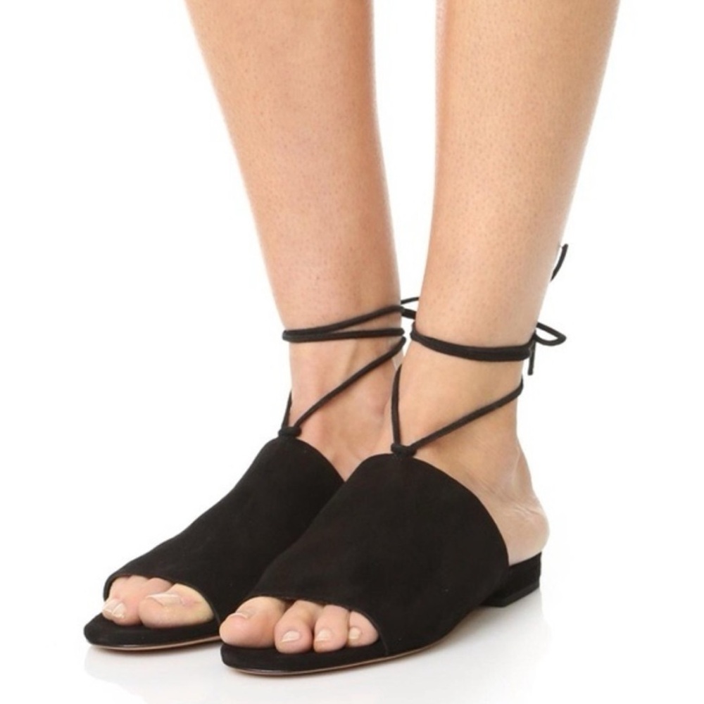 Vince Damon Flat Lace Up Sandals in Black